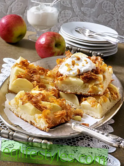 Apple crunchy cake with cornflakes