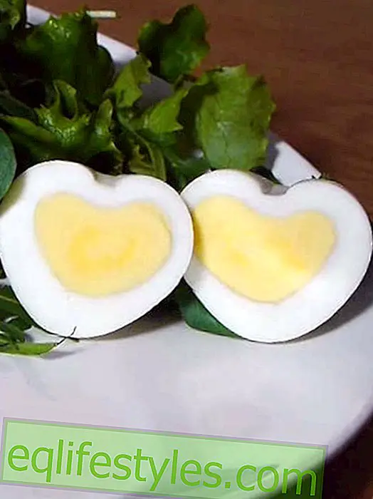 Ρομαντικό κομμάτι κουζίνας: αυγό σε σχήμα καρδιάς