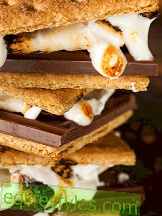 S'mores: Grillattua suklaata vaahtokarkkeja evästeet