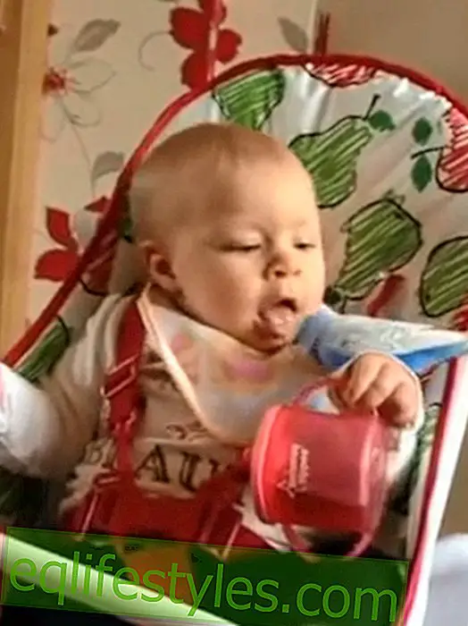 Το παιδί είναι πεινασμένο Αγαπημένο βίντεο: Το μωρό προσπαθεί να φάει πουλί