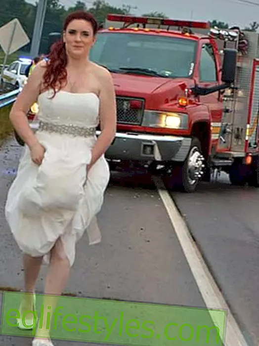 The bride at the accident: Woman helps with rescue operation
