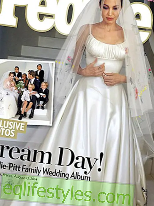Angelina Jolie: ในชุดแต่งงานนี้เธอแต่งงานกับแบรดพิตต์