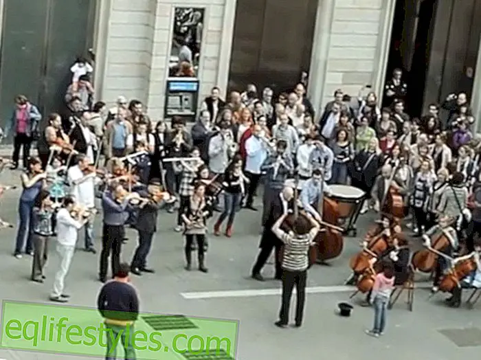 La chair de poule flash mob: "Ode à la joie" de Beethoven dans les rues de Sabadell