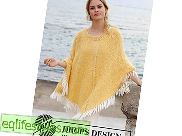 夏の編みレースパターンとフリンジ付きポンチョの編みパターン