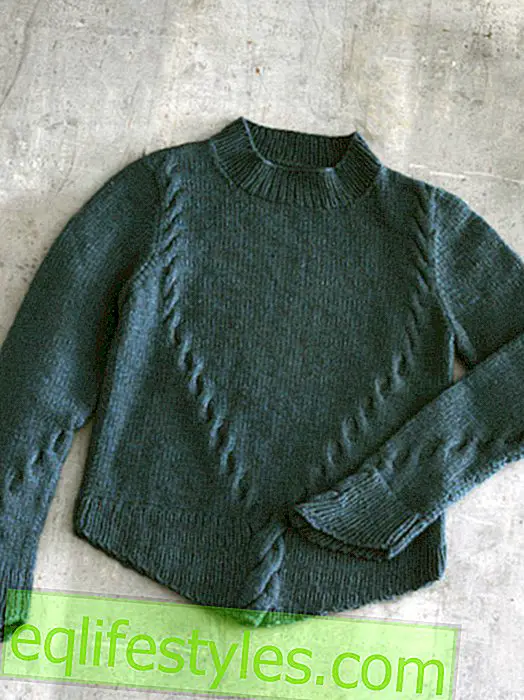 moda: Punta fai-da-te: pullover in lana con motivo a trecce