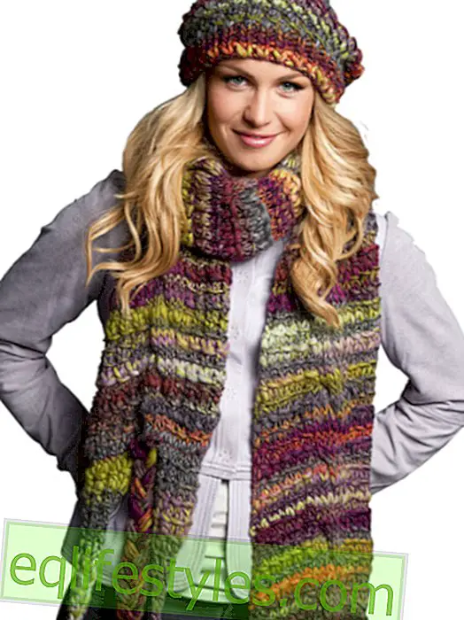 moda: Self-knit: cappello a strisce e passante