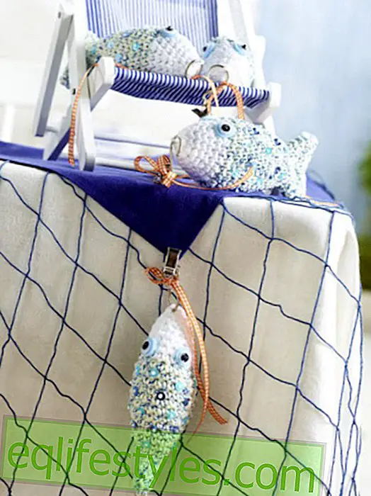 Fashion - Crochet fish as a tablecloth weight