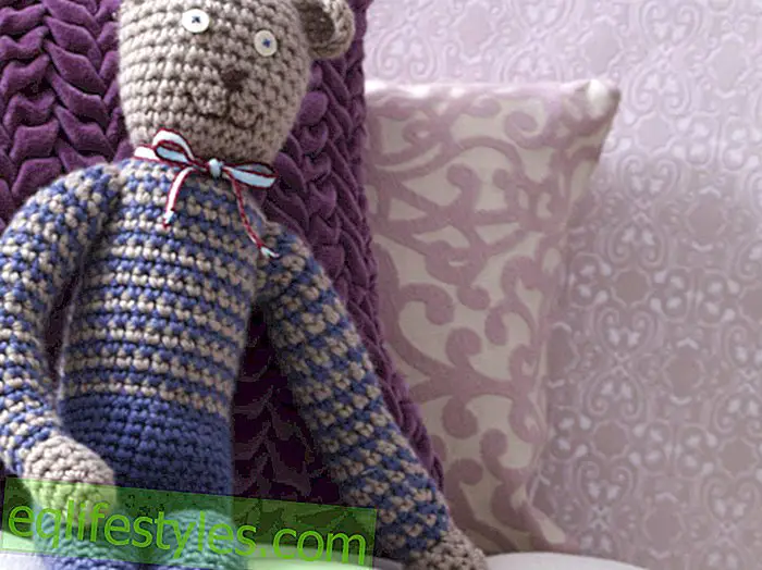 Strikkeinstruksjoner: Kom hva ull Instruksjoner: Du kan strikke denne dekorative bamsen selv!