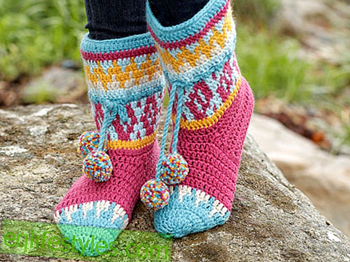 Colorful and cuddlyTutorial: hut shoes