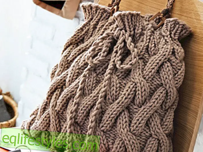 Handleiding voor het breien: gebreide handtas met kabelpatroon