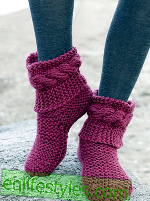 Knitting instructions for warm slippers