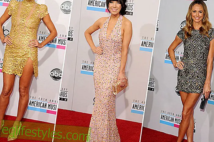 Glittering evening dresses at the AMAs