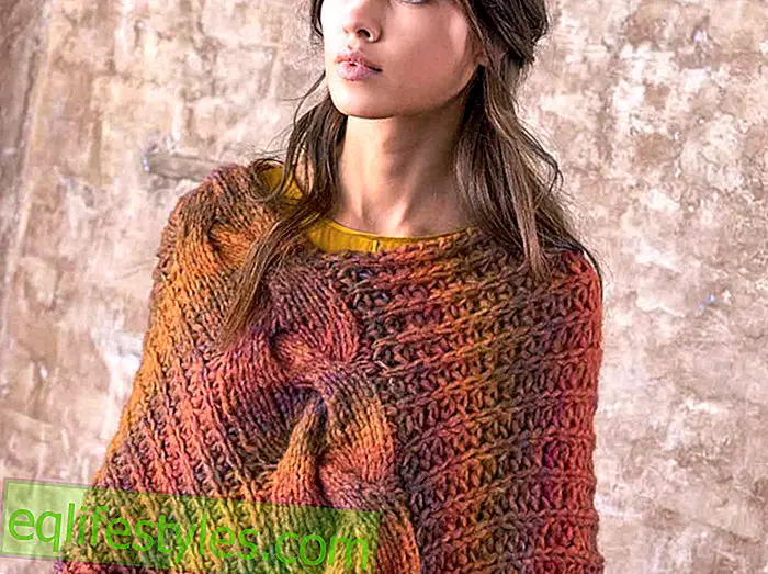 Уютни есенни модни инструкции за плетене на пончо