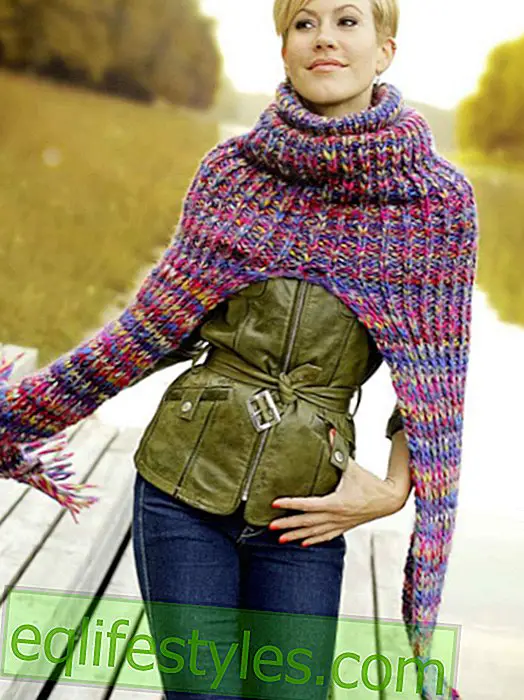 мода: Модел за плетене за шал от флекси и капачка