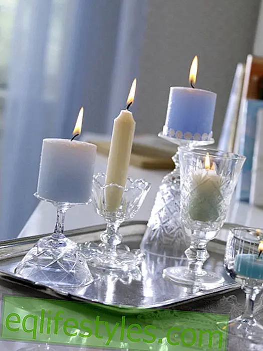 Romantic glasses with candles