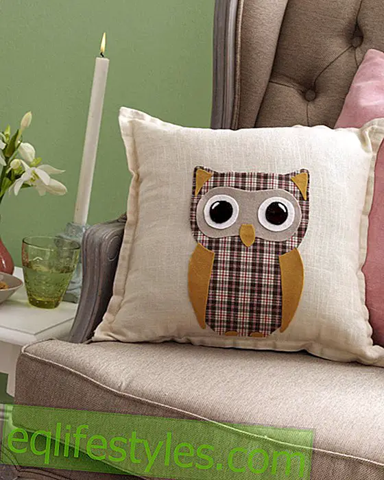 With instructions: Pillowcase with owl motif