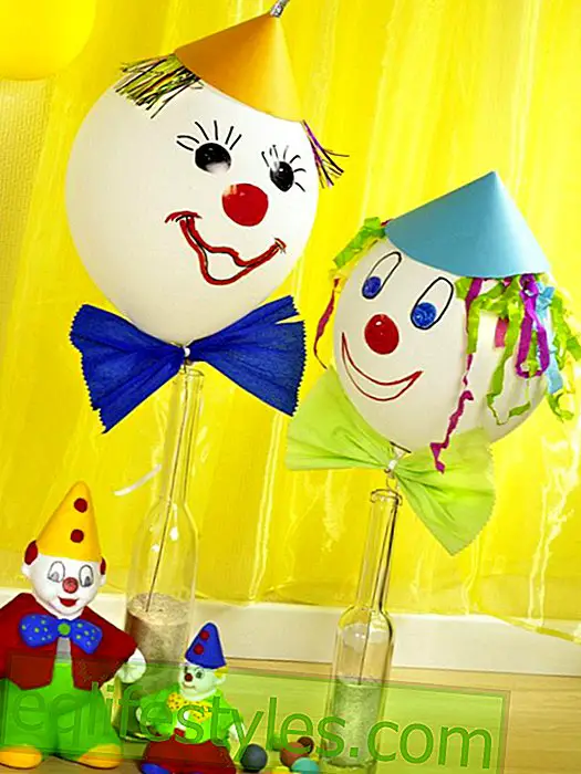 Παιδικό πάρτι με το σύνθημα "τσίρκο": μπαλόνια με πρόσωπο κλόουν