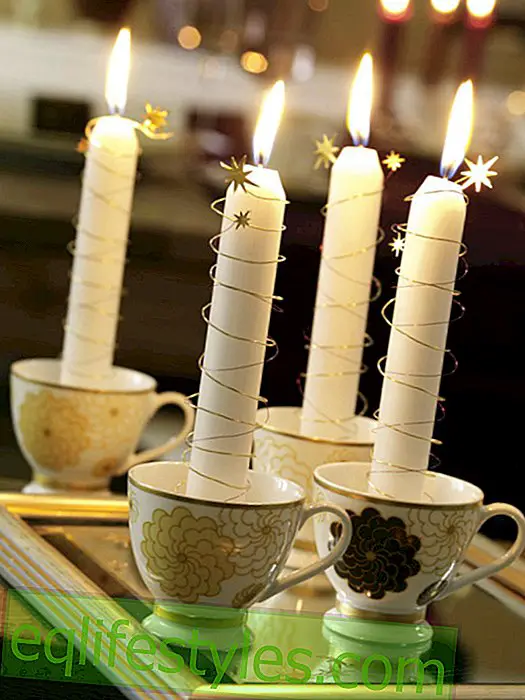 Candles in mocha cups