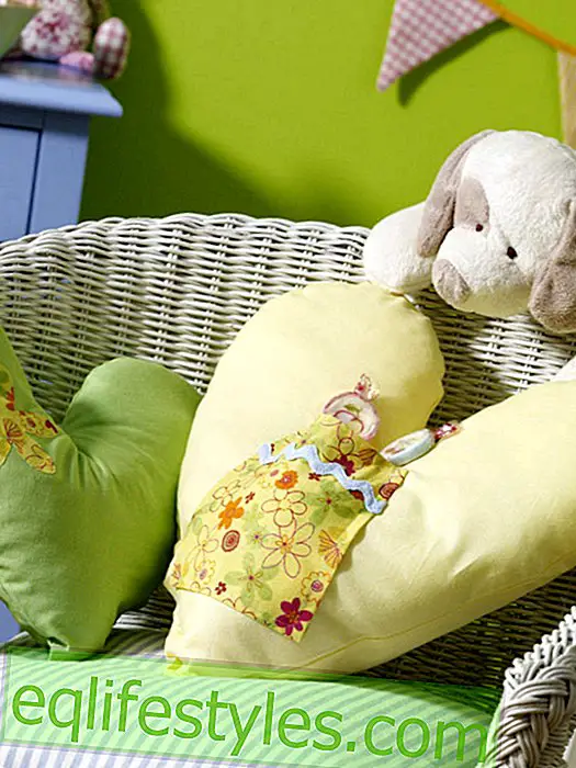 live: For children: heart pillow with flowers