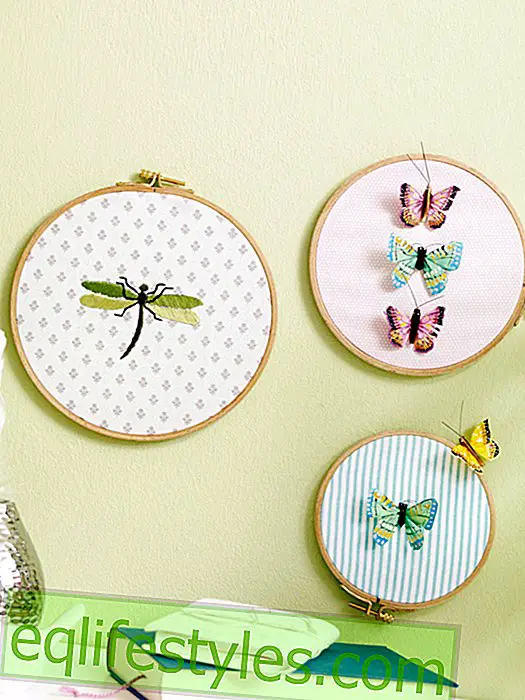 DIY idea: Embroidery hoop with dragonfly motif