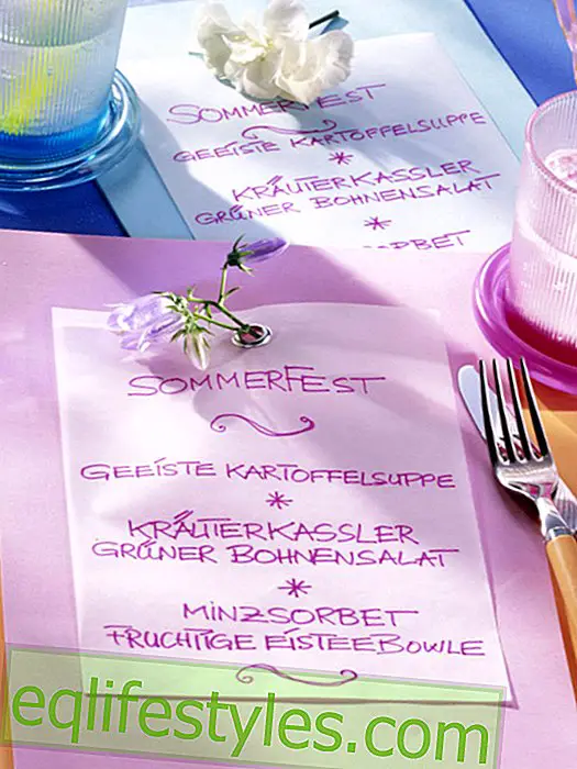 Placemat with menu
