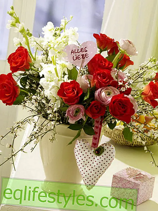 Valentine's bouquet with heart decoration