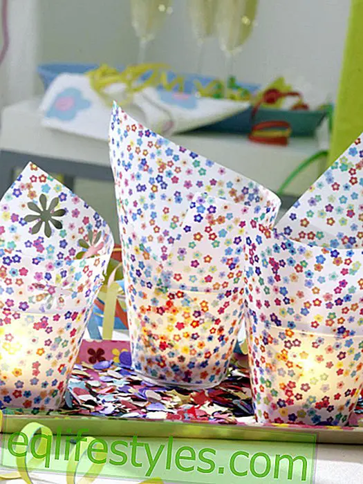 живея - Карнавал: фенери, изработени от цветна конфети хартия