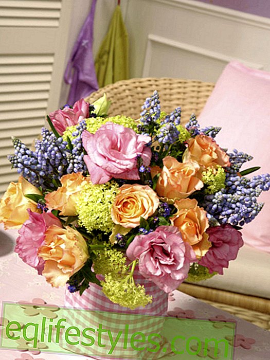 Spring bouquet with pink flowers
