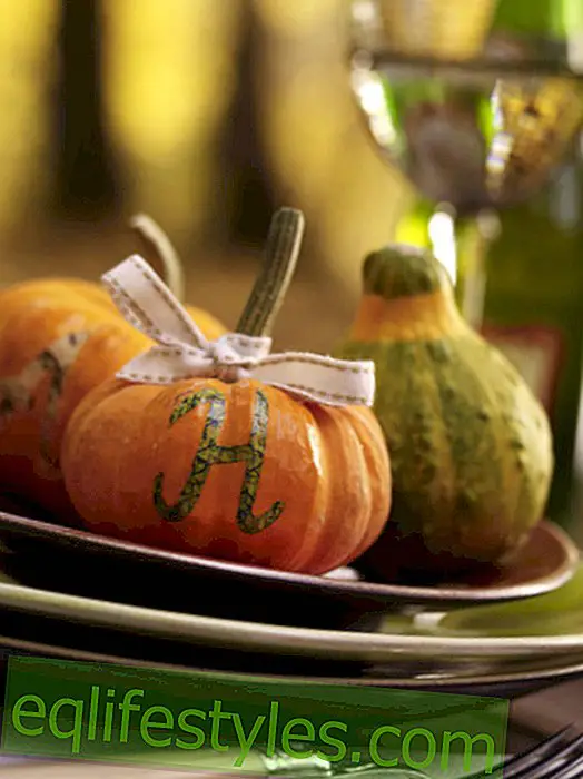 Simple DIY idea: table decoration with decorative pumpkins