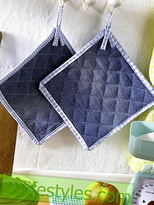 Potholders made of old jeans