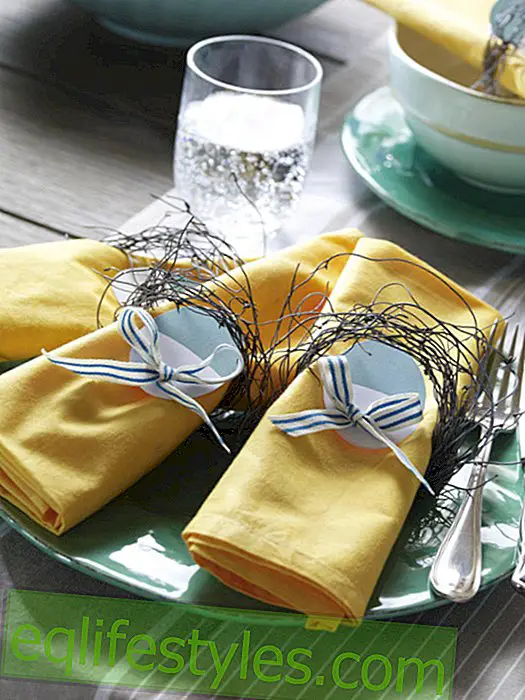 Napkin with wreath of fine branches