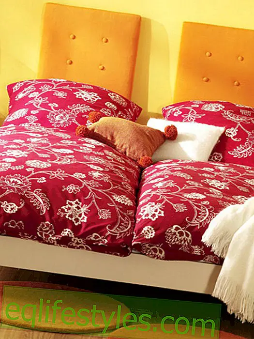 Tkanina glava u krevetu crveno-narančasta