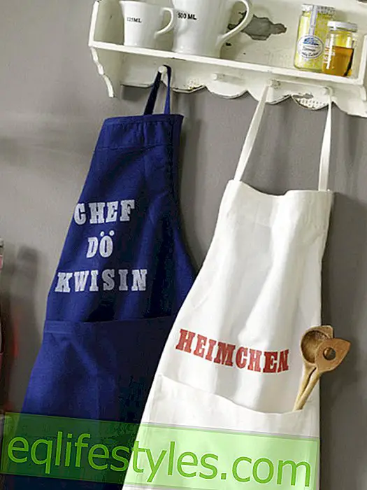 Apron with iron letters