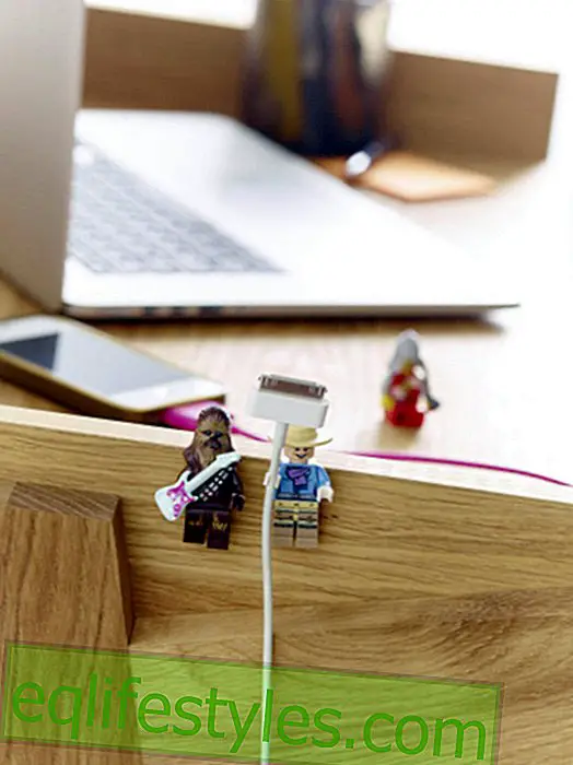 Clever!  Lego figures become cable holders