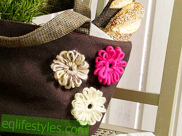 Trendy bag jewelry Instructions for crocheted flowers