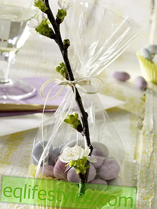 Easter bag with cherry branch