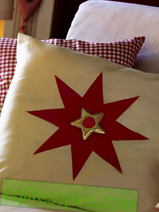 live - Pillow with star application